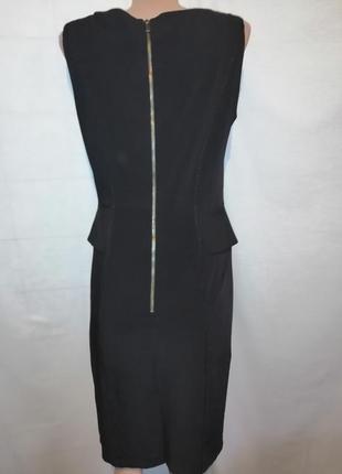 Классическое чёрной узкое платье с баской на спинке молния2 фото