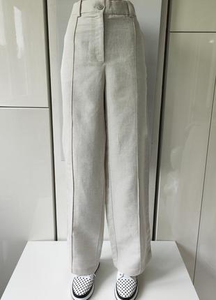 ♥️1+1=3♥️ h&m класичні жіночі брюки із суміші віскози та льону7 фото