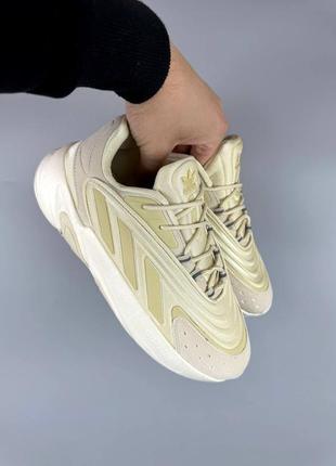 Мужские кроссовки адидас бежевые текстиль adidas ozelia beige4 фото