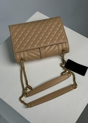 Сумка saint laurent envelope medium in quilted leather beige5 фото