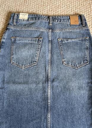Новая джинсовая юбка миди, размер 26 (xs/s), производство турция, супер качество5 фото