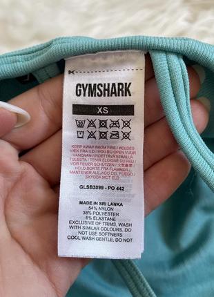 Женский спортивный бюстгальтер gymshark размер xs бирюзовый5 фото