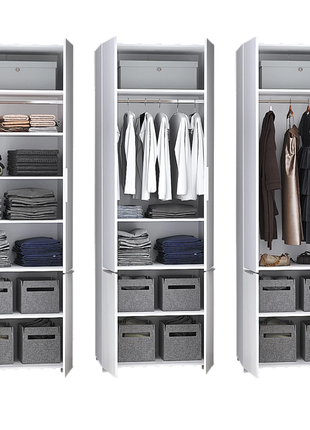 Шкаф для одежды "саванный", к-824 белый матовый (80/230/56)3 фото