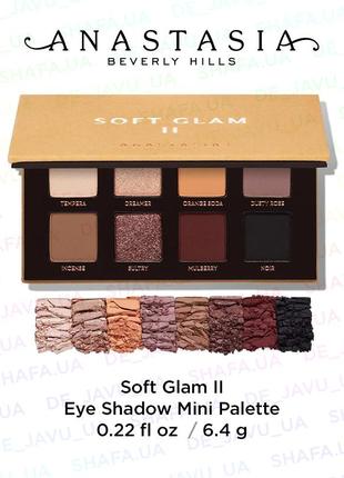 Палетка теней abh soft glam 2 mini eyeshadow palette Anastasia beverly hills soft glam