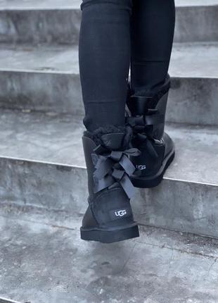 Ugg bailey bow black leather 🆕 шикарные женские угги 🆕 купить наложенный платёж8 фото