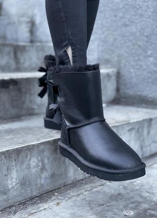 Ugg bailey bow black leather 🆕 шикарные женские угги 🆕 купить наложенный платёж1 фото