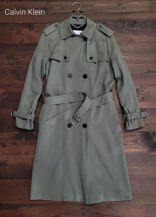 Женский тренч плащ calvin klein tenchcoat transseasonal grau regular fit оригинал