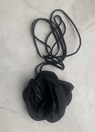 Оригінальний трендовий чорний чокер троянда на шию прикраса6 фото