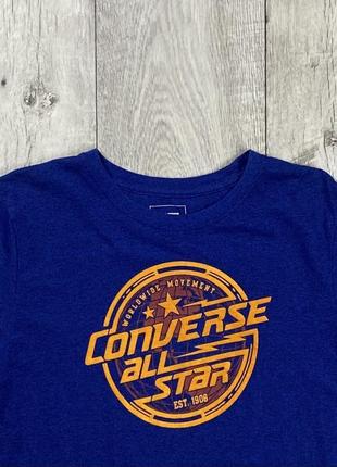 Converse футболка 170см 13-15yrs подростковая синяя с принтом оригинал3 фото