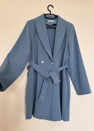 Платье - пиджак голубая бренда familyfabric