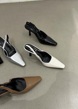 Стильні туфлі слінгбеки з натуральної шкіри