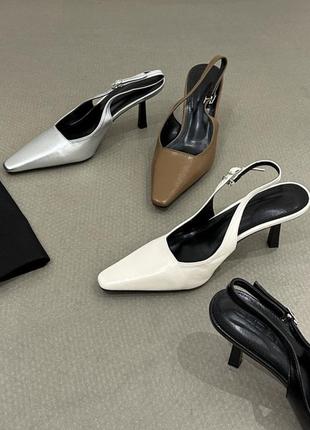 Стильні туфлі слінгбеки з натуральної шкіри