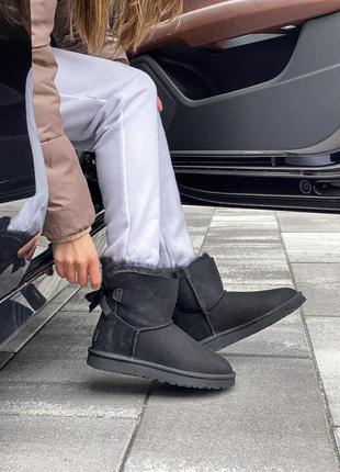 Ugg mini bailey bow black 🆕 шикарные женские угги 🆕 купить наложенный платёж6 фото