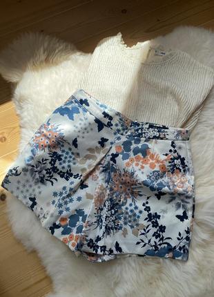 Шорти юбка атлас