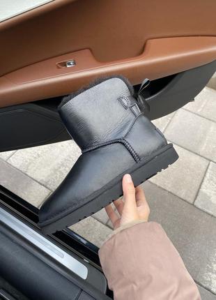 Ugg mini bailey bow black leather  🆕 шикарные женские угги 🆕 купить наложенный платёж1 фото