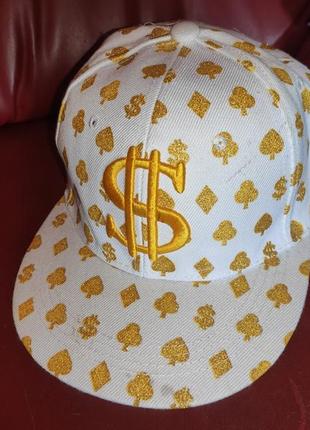 Стильная фирменная сток кепка бейсболка cap fitted dollar &amp; ny allover paisley black white full cap в стиле хип-хоп
