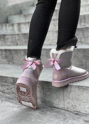 Ugg mini bailey bow gold/pink 🆕 шикарные женские угги 🆕 купить наложенный платёж2 фото