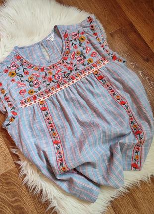 Блуза вишиванка блузка котон l/xl(16)