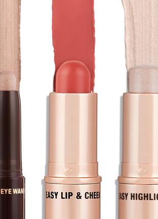 Набор для макияжа charlotte tilbury pretty fresh look in 5 хайлайтер помада тени...