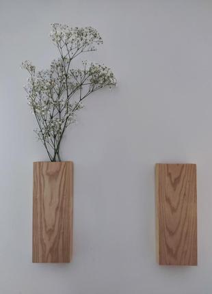 Деревянная настенная ваза, настенный декор, ручная работа, хендмейд, украшения для дома, изделия из дерева5 фото