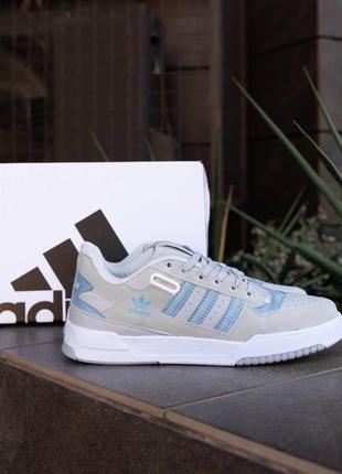 Мужские кроссовки adidas forum low grey light blue