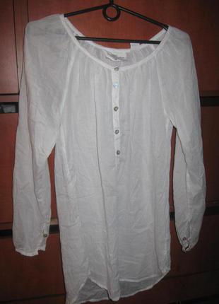 Туника-платье батист белая1 фото