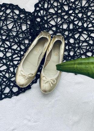Шкіряні , золоті балетки 🤎 3