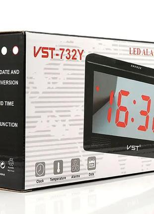 Часы электронные настольные vst-732y 60шт 9581