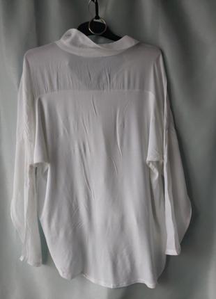 Біла блуза аіскоза шовк3 фото