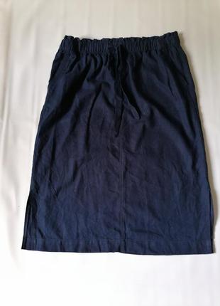 Льняная юбка на резинке.1 фото