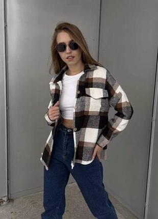 Качественная кашемировая рубашка в клетку👍🤎 рубашка в клетку