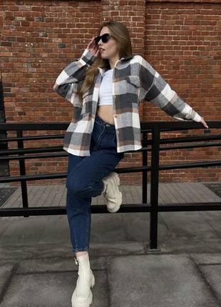 Качественная кашемировая рубашка в клетку👍🤎 рубашка в клетку