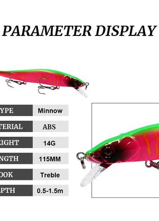 Воблер 115mm 14g тип minnow3 фото