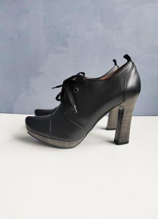 Шкіряні чорні ботильйони черевики szydlowski3 фото