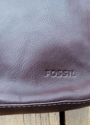 Сумка fossil чоловіча, натуральна шкіра, бізнес сумка, для паперів3 фото