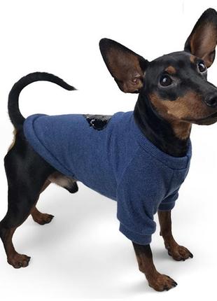 Одяг для собак светр ангора синій1 фото