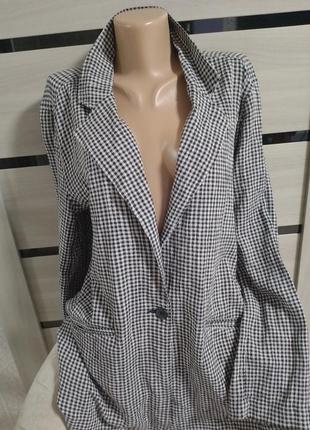 Пиджак жакет новый летний в клетку