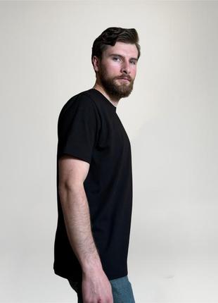 Чоловіча чорна базова футболка українського виробника. преміум якість2 фото