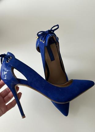 Стильні сині туфлі1 фото