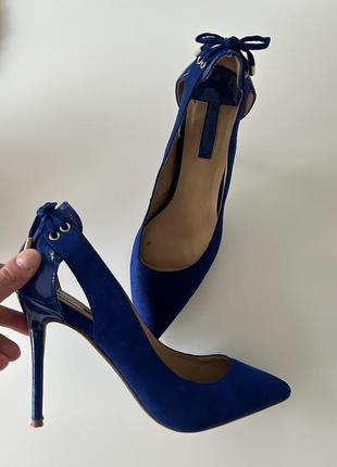 Стильні сині туфлі4 фото
