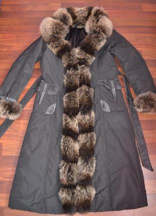 Пальто зимнее с натуральным мехом5 фото