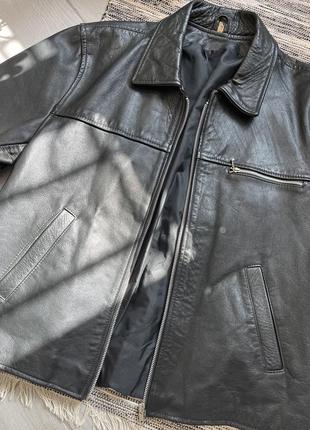 Винтажная кожаная куртка коуч из телячьей кожи8 фото