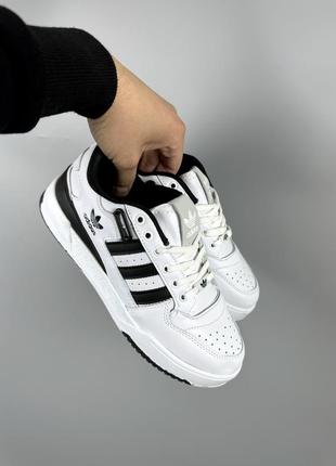 Adidas forum low white/black4 фото