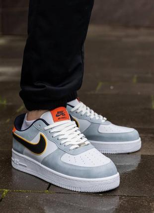 Nike air force white orange black кроссовки мужские