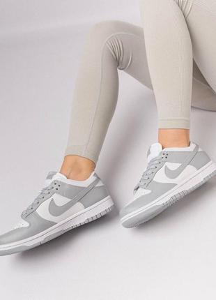 Жіночі кросівки в стилі nike sb dunk low найк данк / демісезонні / весняні, літні, осінні / шкіра, замша / бежеві, чорні, білі, сірі, блакитні2 фото