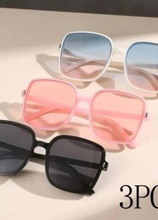 Квадратные солнцезащитные очки uv400, 3 пары1 фото