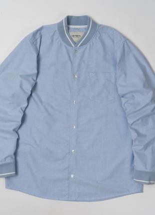 Carhartt wip blue pitcher oxford l/s shirt мужская рубашка