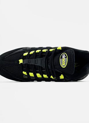 Nike air max 95 "black grey neon"9 фото