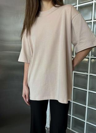 Базова футболка оверсайз бежева