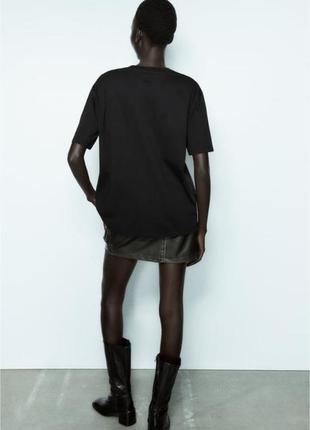 Новая черная хлопковая футболка zara luis vidal4 фото